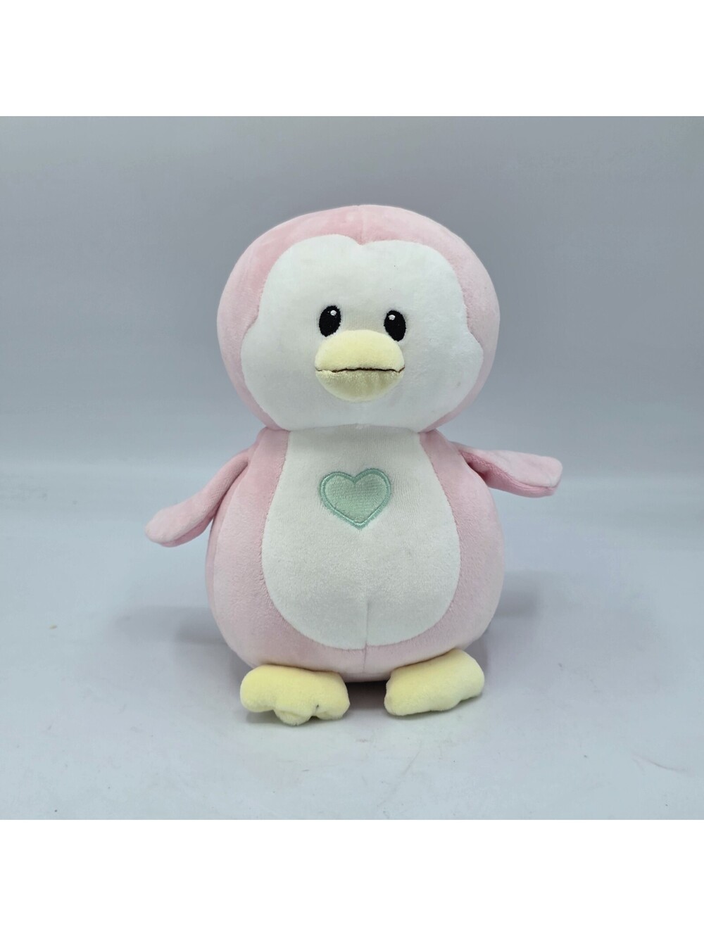 Ty Penny Penguin Squishy 2017 Plush 9" Pink with Green Heart on Belly Baby Toy